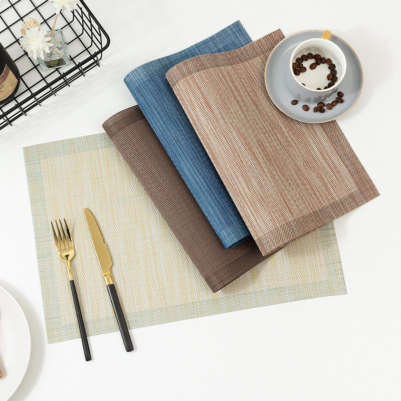 Placemat PVC Square Waterproof and Oil-Proof Hotel Western-Style Placemat Insulated Dining Table Mat