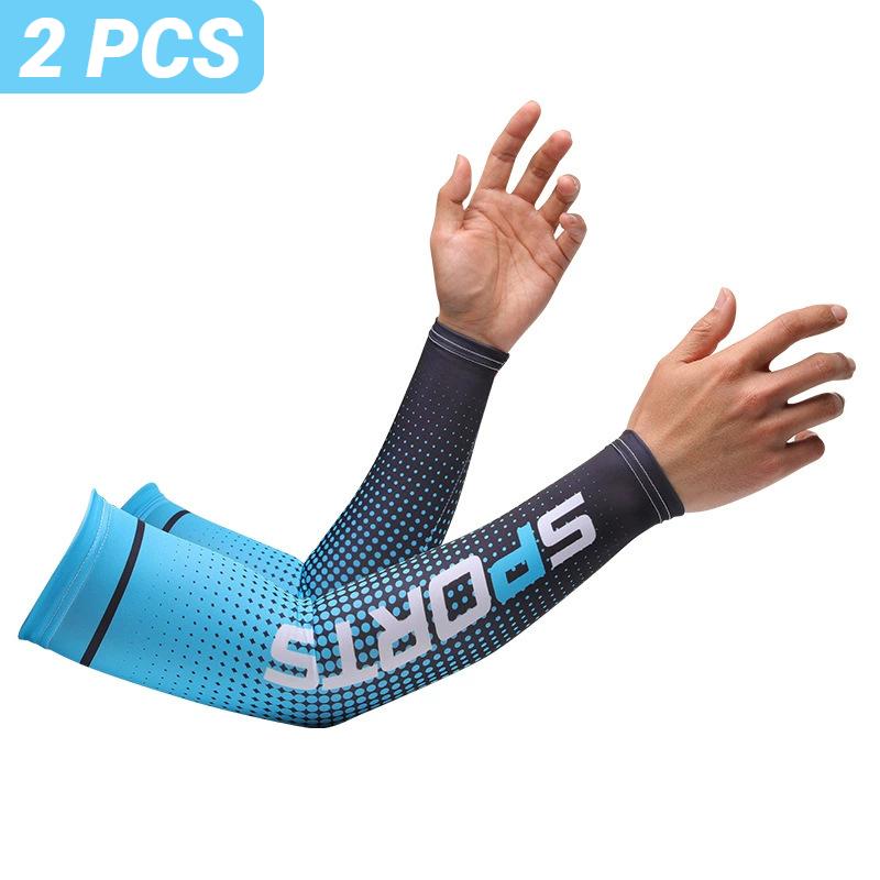 Durable And Safe 2Pcs Summer Fashio Sunscreen Ice Silk Sleeve Uv Sun Protection Cooling Anti-Slip Arm Sleeves Men Women Outdoor Sport Cycling