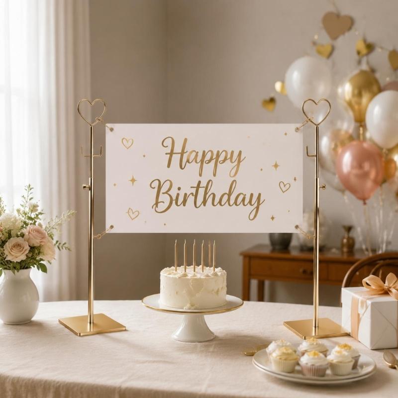 -Supporting Table Stands with Variable Placement and Side Attachment for Party Arrangements