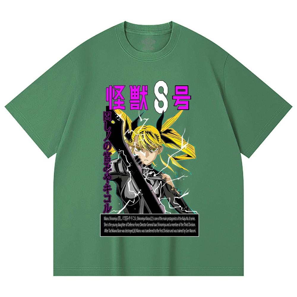 230 Gsm 100% Cotton Kaiju No 8 V14 Kikoru Print Unisex Heavy Cotton T Shirt