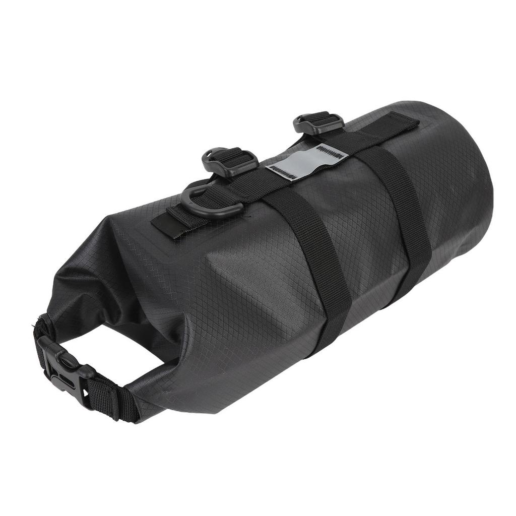 Bicycle Fork Bag Multipurpose Water Proof 5L Capacity Reflective Strips Bike Front Fork Bag with Fixed Holder for Road