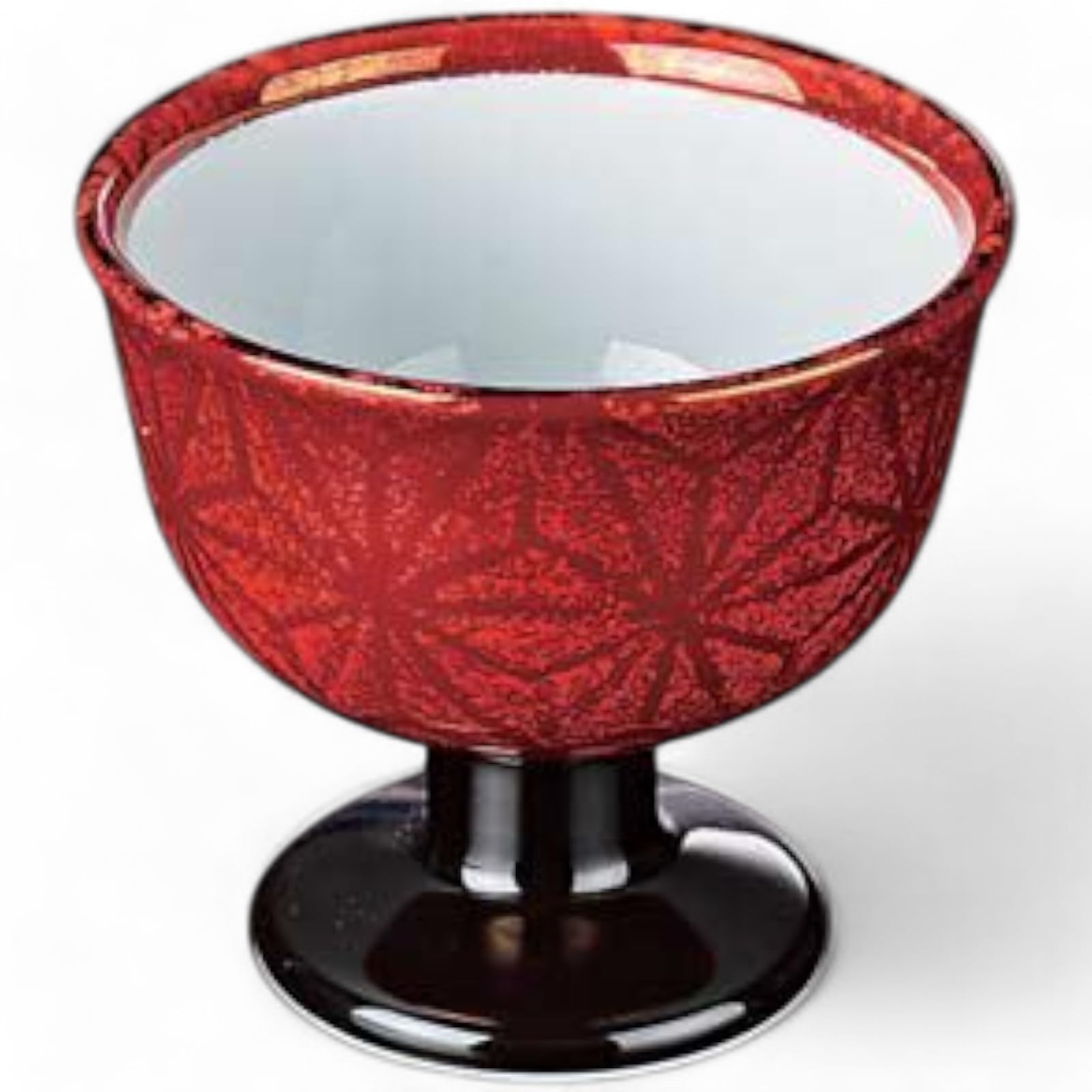 

Takumifu Arita Ware 8cm Side Plate with Deep Red Hemp Leaf Pattern, Small, Horseback Cup, Made in Japan