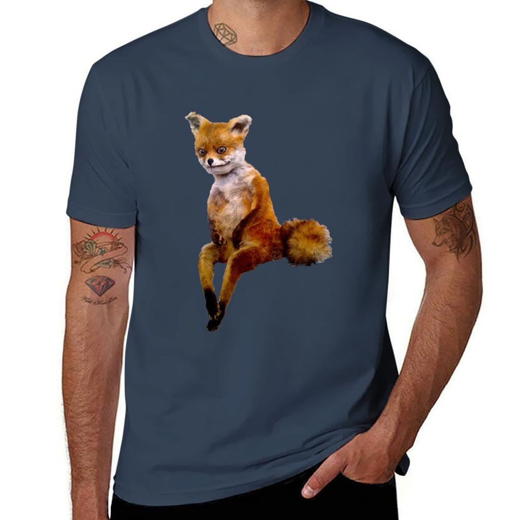Stoned Fox The Taxidermy Fox Meme Tshirt Basic Daily Outfit Short Sleeve Tee Tshirt