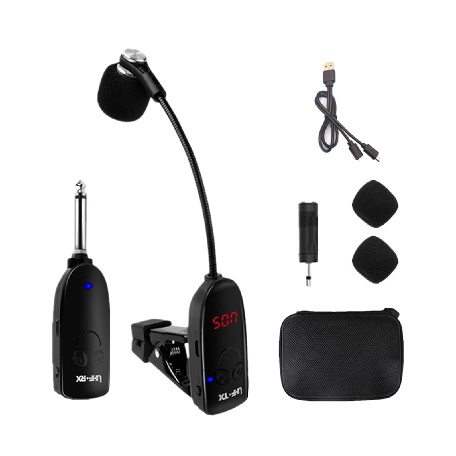 Generic Saxophone Microphone Gooseneck Pickup for Musical Instruments Cello Voice Recording Live Receiver Transmitter Horn Trumpet Tuner Baritone Horn