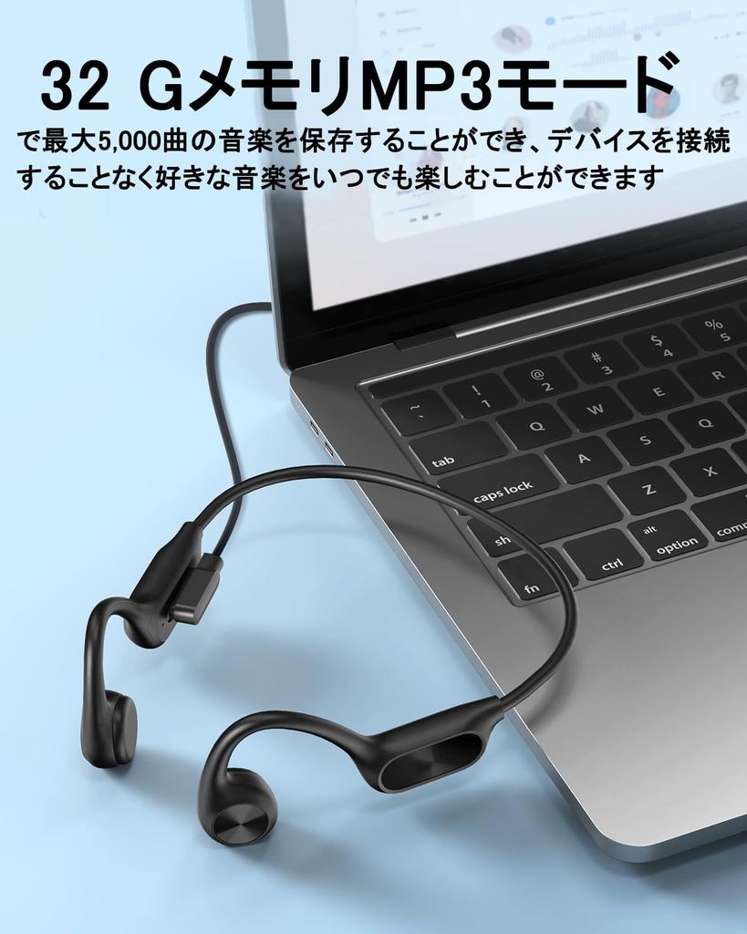 Bone Conduction Swimming Sports Wireless Bluetooth MP3 IPX8 Waterproof for Running Headphones, Headphones, Open-Ear Earbuds, 5.4, Built-in Player,