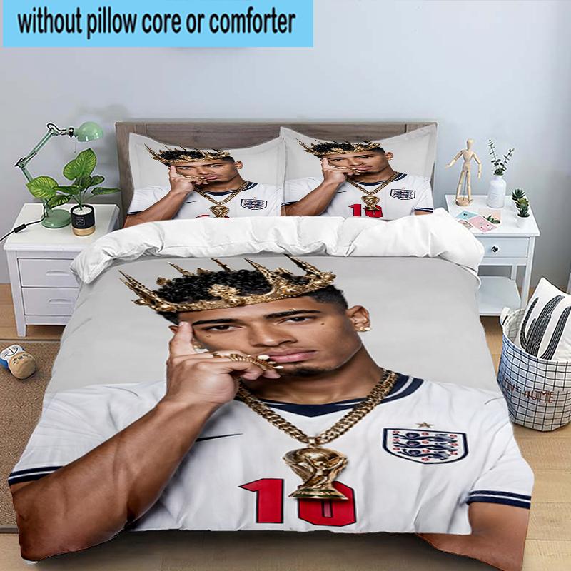 3PCS Jude Football Player Bedding Set,Including 1pc Duvet Cover And 2pcs Pillowcases Perfect for Bedroom, Dormitory, Fan Christmas gift