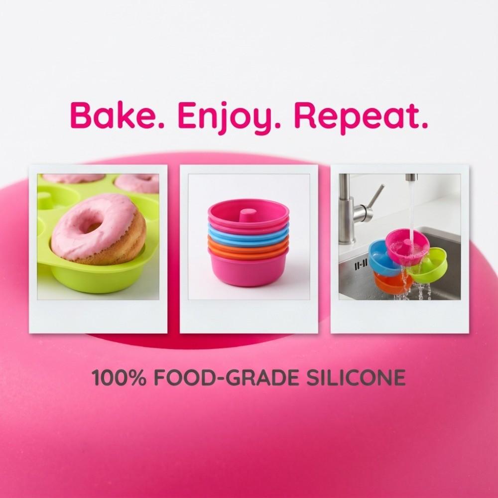 16 Stück Silikon Silikon Backform Bunte Kuchenformen Donut Gebäck Puddings Muffins
