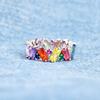 Geometric Bright Multicolor CZ Stone Ring Young Lady Fashion Finger Accessories Trendy Engagement Band Jewelry for Women