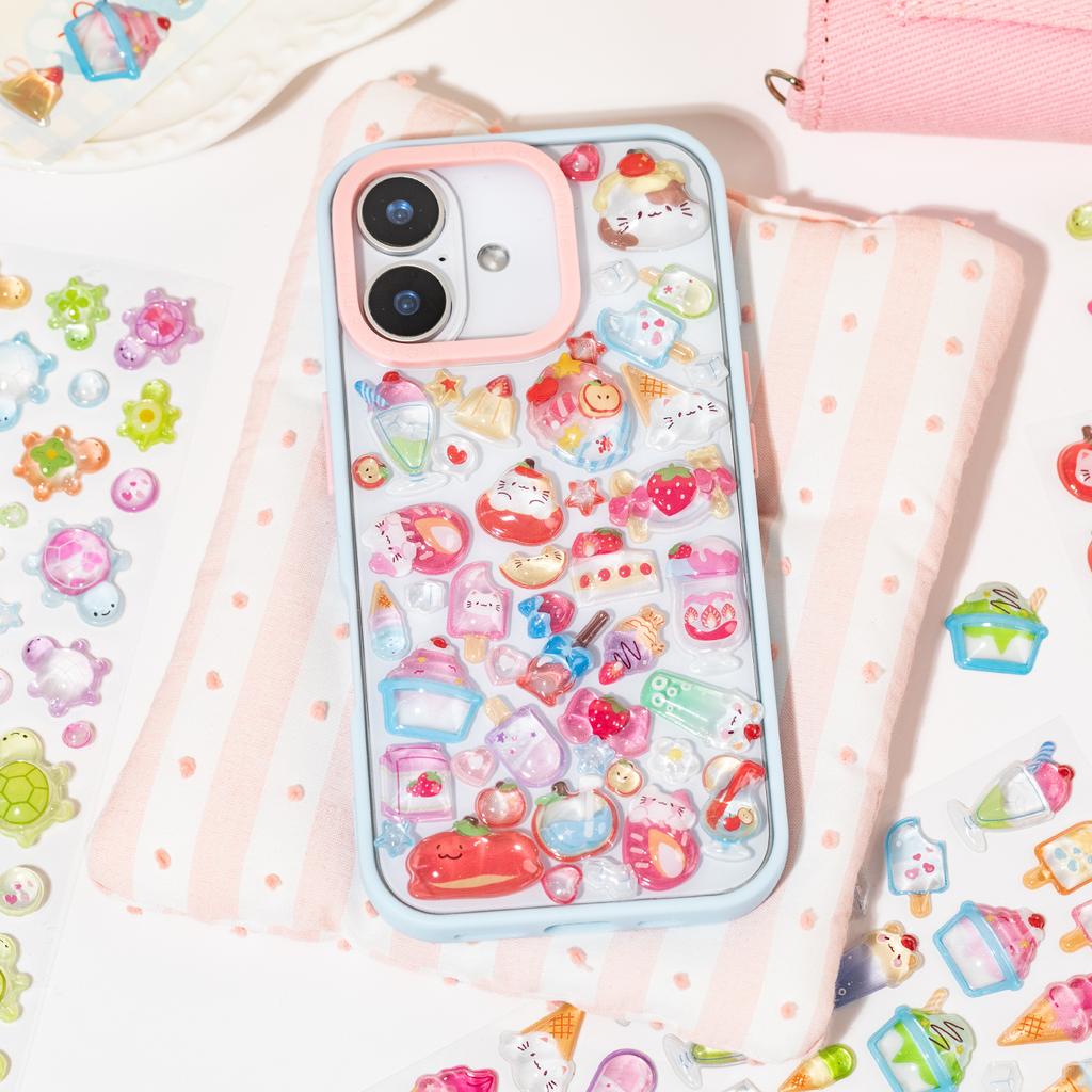 1 PC Sweet Candy Party Kawaii 3D Relief Dropping Adhesive Stickers Creative Decoration DIY Handmade Cute Stationery Stickers
