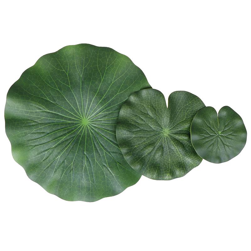 Pack Of 9 Artificial Floating Foam Lotus Leaves Water Lily Pads Ornaments Green