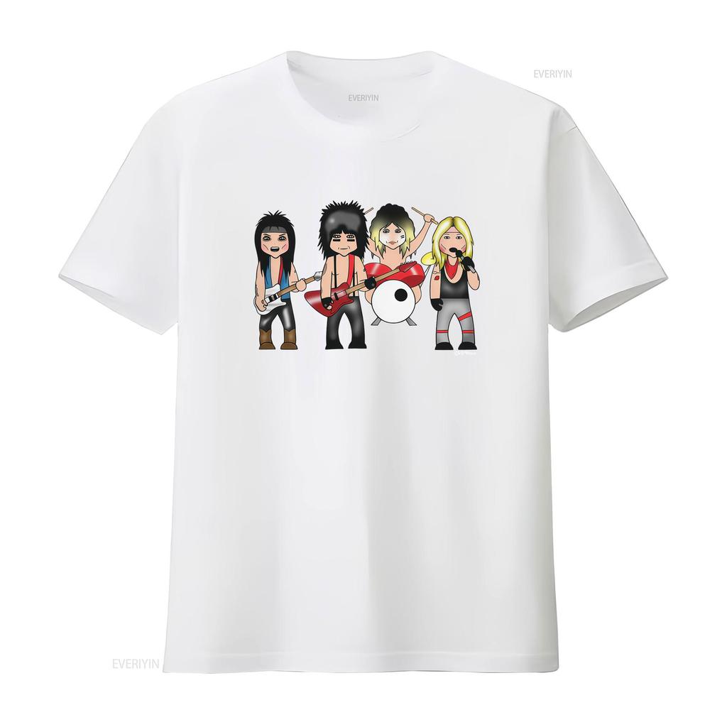 Mens T Shirt Vipwees The Crue Heavy Metal 80S Band Caricature Motley Inspired Rock  Vintage Washed Stretched Comfortable