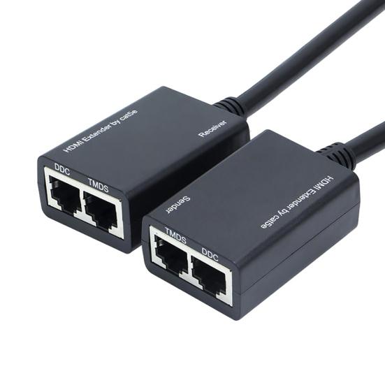 2Pcs HDMI-compatible to 3D 1080P RJ45 Cat5e/6 LAN Ethernet Balun Extender Repeater Adapter