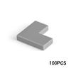 100Pcs MOC Smooth Blocks Assembles Particles 14719 Flat Tile 1+2 Corner Construction Bricks Learning Works With Brand Leduo Playthings
