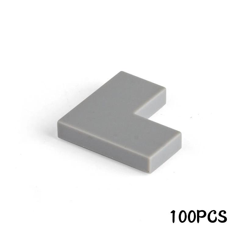 

Non-Toxic 100Pcs Moc Smooth Bricks Assembles Particles 14719 Flat Tile 1+2 Corner Building Blocks Educational Compatible Brand Leduo Toys