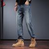 Jieleinuo Men's American Retro Washed Straight-Leg Denim Jeans