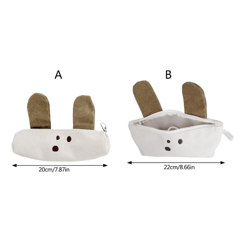 Dog Pencil Case Large Capacity Pen Organizers Storage Bag Canvas Pencil Pouches Travel Cosmetic Bag for School Office