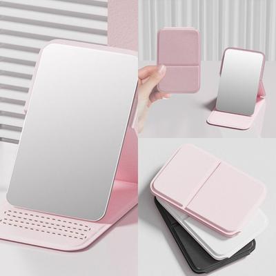 Stand Up Handheld Makeup Mirror Solid Color Student Vanity Mirror Makeup Skincare
