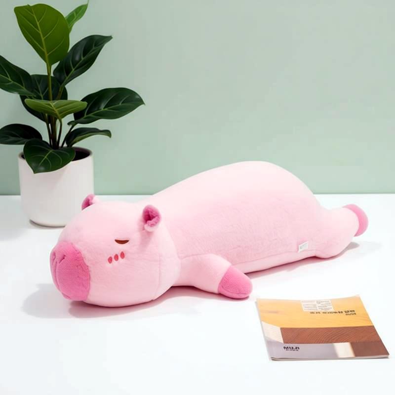 Almohada Larga de Capibara Esponjosa Kawaii Capibara Ratón Peluche Suave Cobaya de Agua Animal Muñeco Relleno Regalos de Cumpleaños para Niños