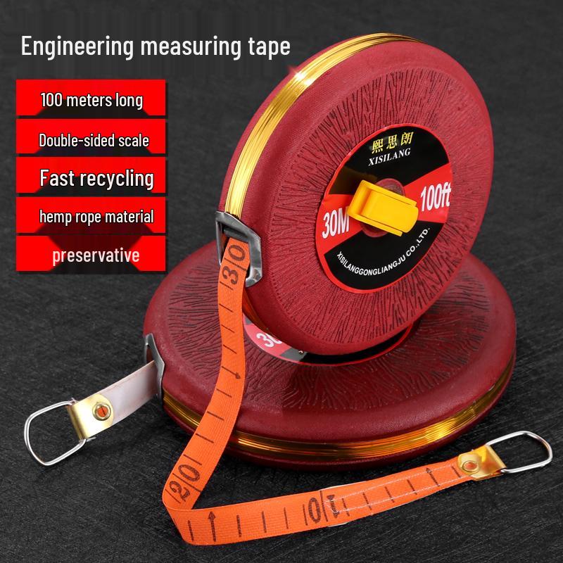 Leather and Fiber Tape Measure – Soft Pull Ruler for Land Surveying (10m To 100m)