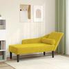 VidaXL Chaise Longue with Yellow Velvet Cushions, Upholstered Sofa, Sofa for Bedroom, 2-seater Sofa, 4007594