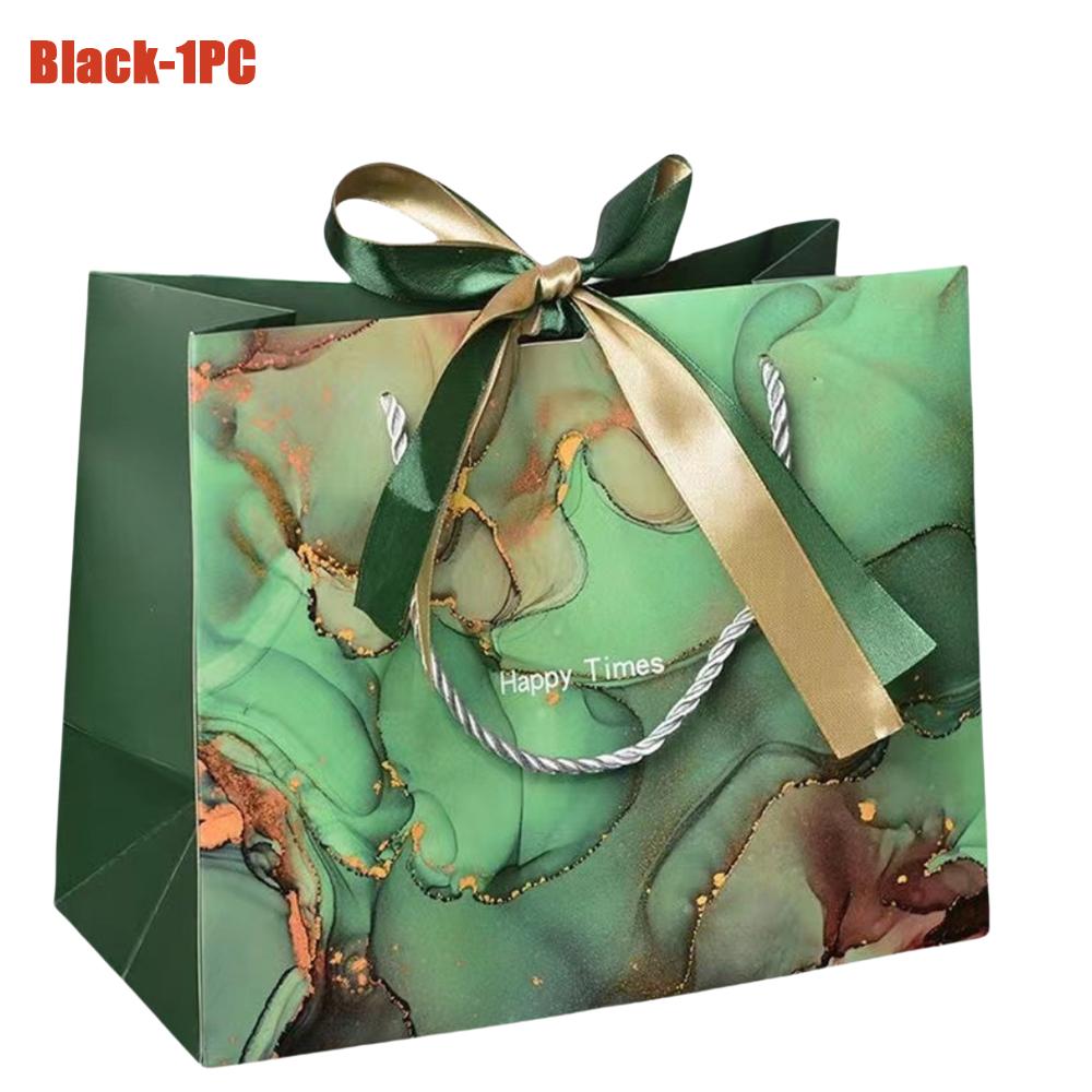 1-20PCS Marble Gift Bags with Ribbon Fashion Tote Paper Bags Clothing Shopping Bags Candy Bags Party Gift Packaging Supplies