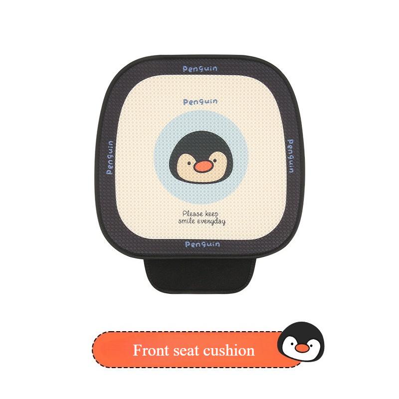 Cute Penguin Cartoon Seat Cushion Breathable Four Seasons Universal Comfortable Headrest Waist Support Penguin Seat Covers