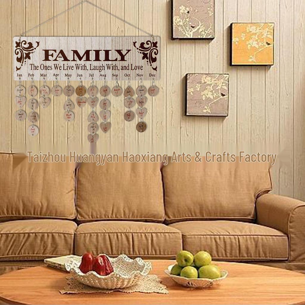 Wooden Holiday & Birthday Calendar Hanging Tags