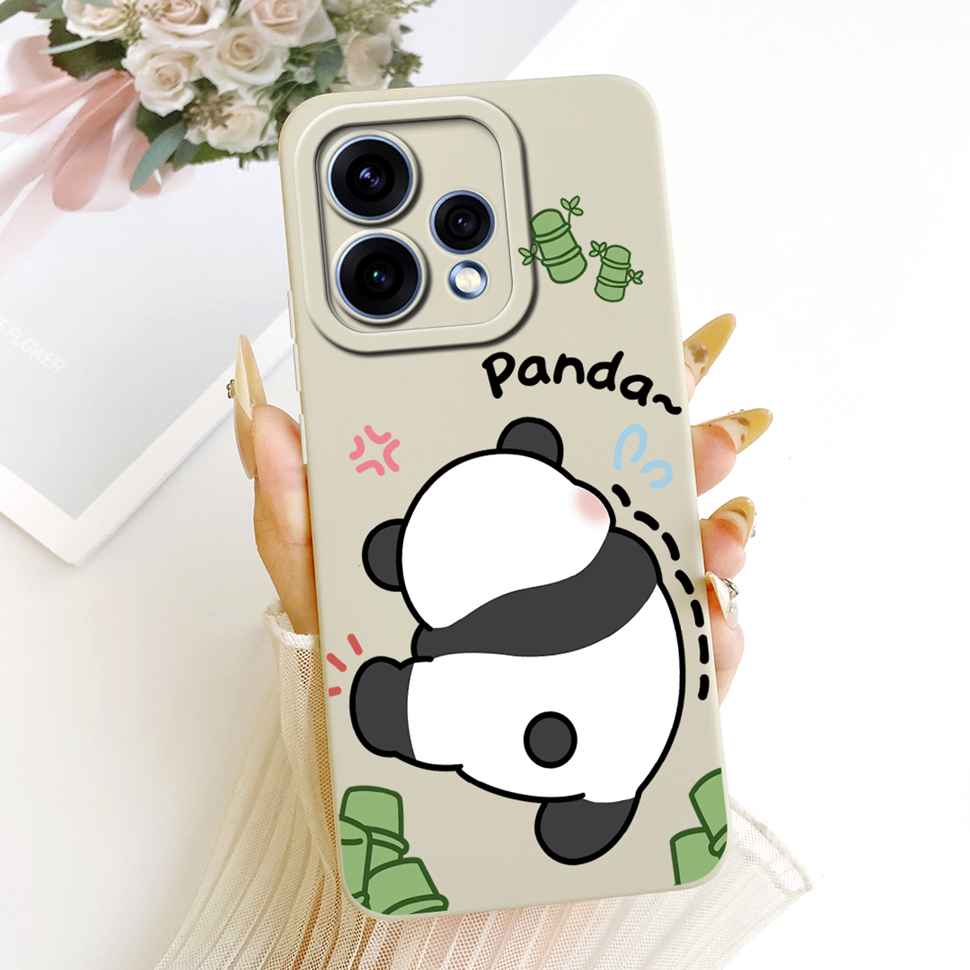 For Oppo Reno15 5G Case CPH2825 ilicone Back Cover For Oppo Reno 15C Reno15c 5G Cute Panda Cartoon Phone Cases Shockproof
