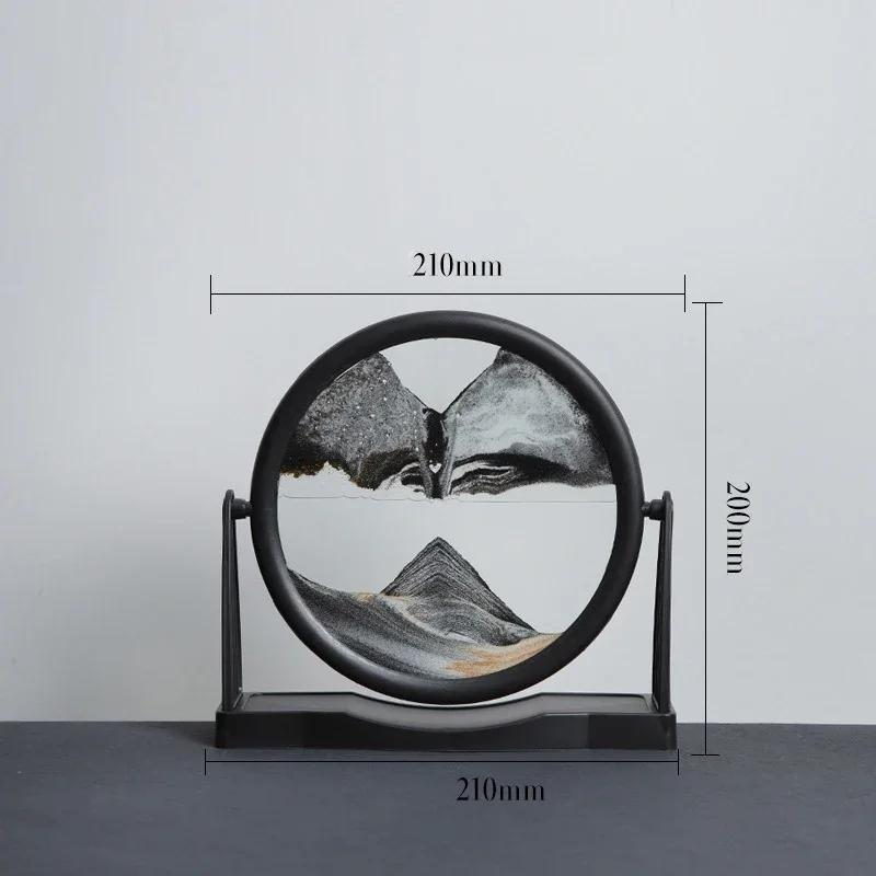 

Вращающийся песочный пейзаж, картина из движущегося песка, живопись текучим песком, 3D жидкие песочные часы, круглое стекло, зыбучий песок, декор для офиса и дома