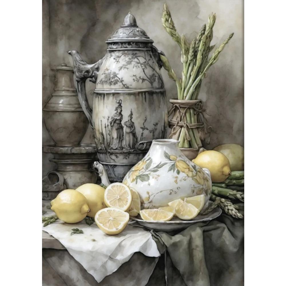 Old Retro Tones Still Life Poster Prints ForHome Decor Victorian Vintage Art Picture Flowers Fruits Canvas Painting Wall Art
