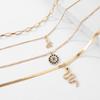 Four Piece Snake Necklace Women's Fashion Hollow Out Necklace Personality Bohemian Sweater Chain Elegant Snake Pendant