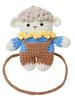 Mini Woolen Cartoon Plush Bag With Phone Pocket For Daily Use Girls Gift
