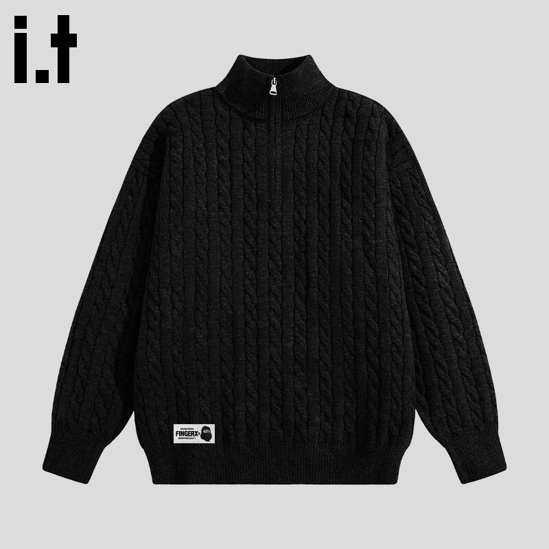 Fingercroxx Pullover mit halbem Reißverschluss im japanischen Stil