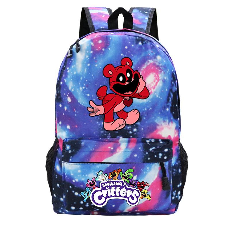 Cartoon Printed Children'S Backpack, Animation Schoolbag, Male And Female Primary And Secondary School Students Outdoor Travel Backpack