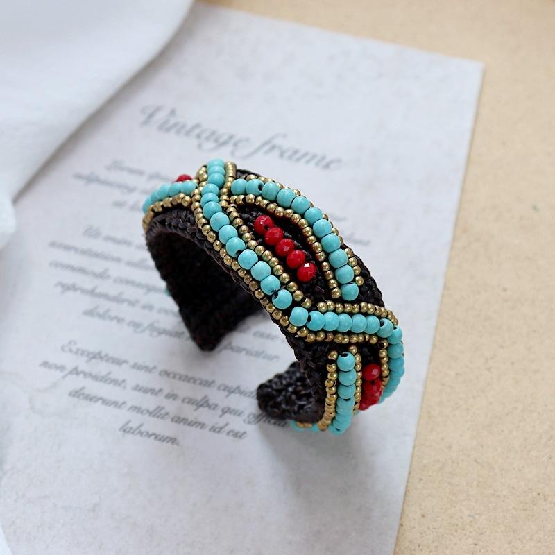 Handmade bohemian ethnic style bracelet woven natural stone retro personalized Tibetan bracelet with jewelry women