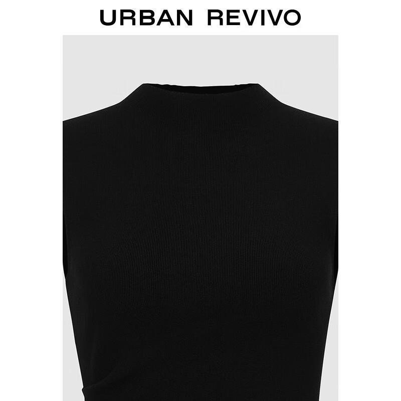 UR 2025 Women's Irregular Pleated Slim-Fit Knit Top