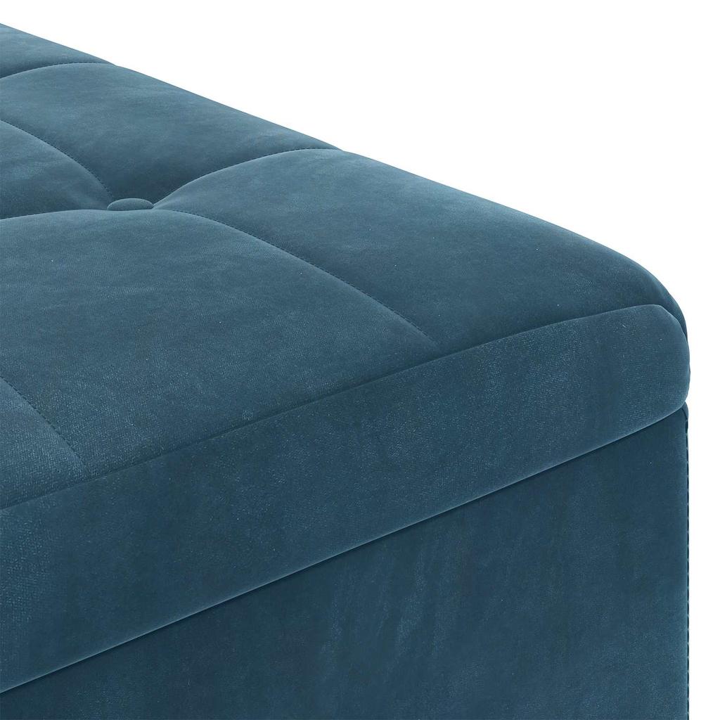 Storage Ottoman with Cushion Blue 60 X 60 X 45 Cm Velvet