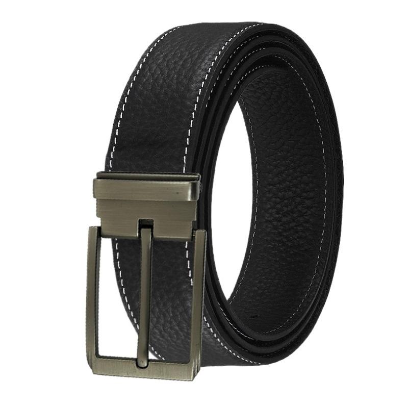 elt first layer lychee pattern pure cowhide belt high-end leisure business versatile pin buckle belt