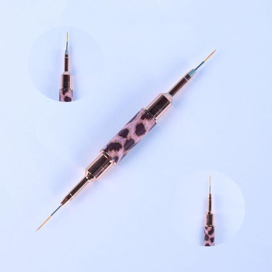 Dual-Use Nail Brush Pen Fiber Bristles Metal Body Multifunctional Nail Pen for Sculpting And UV Nail Art