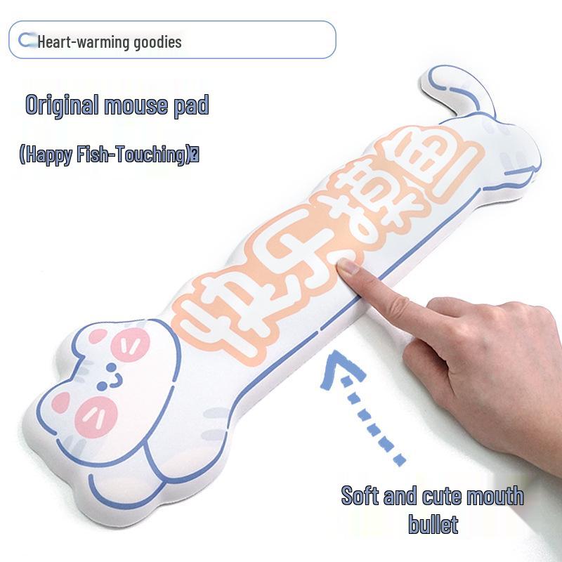 Cute Happy Fishing Wrist Support Mouse & Keyboard Pad for Office