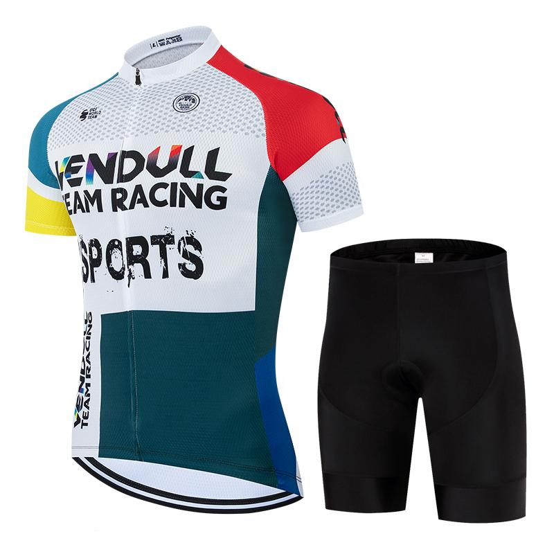 Cycling Jersey Set Summer Ropa Ciclismo Men's Bicycle Cycling Clothing Color Blocking Mountain Bike Jersey Sportswear Suit