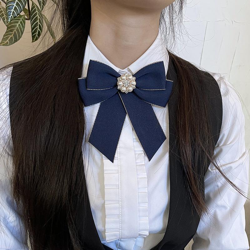 Collar Flower Female Professional Head Flower Set Bank Bow Tie Industrial And Commercial Postal Mail Storage Teller Blue Shirt Jk Tie Accessories