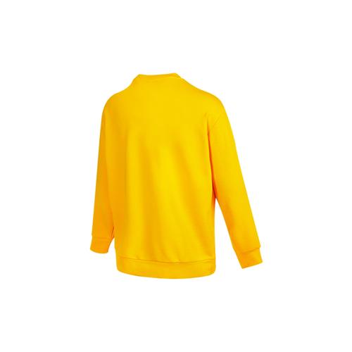 adidas neo Fun Print Crew Neck Pullover Sports Sweatshirt for Men, Yellow