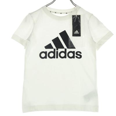 Unused Adidas Short Sleeve Round Neck T-shirt 130 White Kid's Used