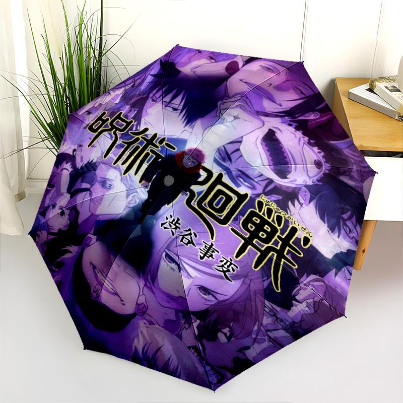 Jujutsu Kaisen Shibuya Incident Poster Folding Umbrella Travel Portable Umbrella Travel Umbrella Three Folds