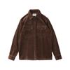 Yousheng Spring Fall Men Cargo Plaid Print Single-breasted Long Sleeves Corduroy Retro Japanese Style with Chest Pockets Loose Mid Length Cardigan Top