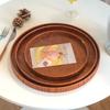 Wooden Retro Cake Stand & Tea Tray - Round Dessert & Storage Plate for Home or Cafe