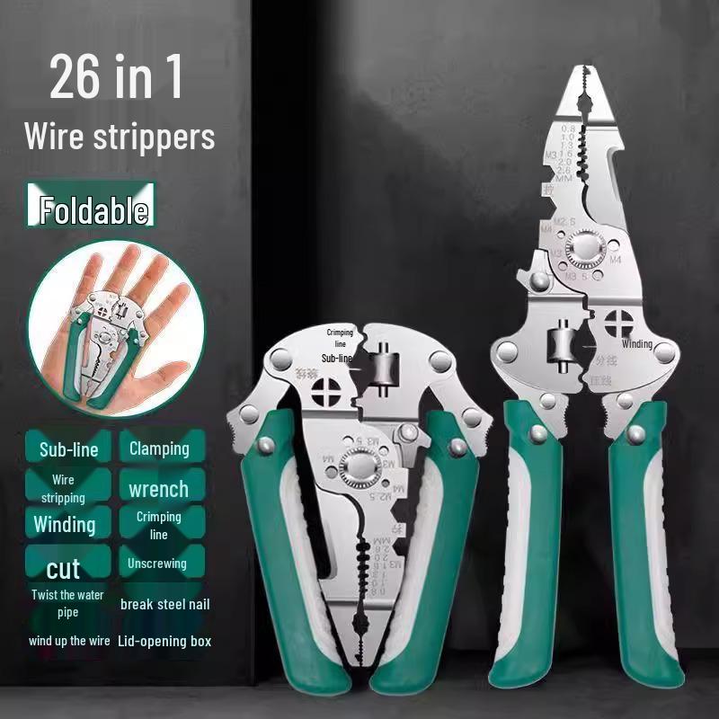 26-in-1 Multifunctional Wire Stripper - Foldable, Upgraded Industrial Grade for Electricians [Newcomer Discount: Save 5 Yuan]