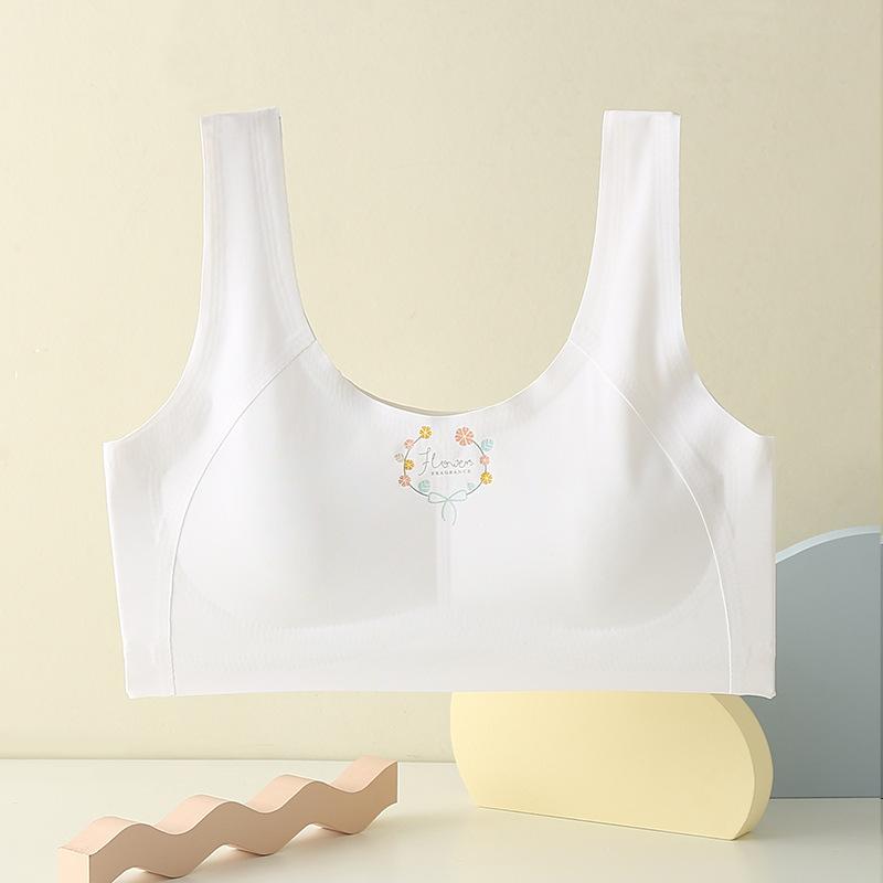 Seamless Wireless Minimizer Training Bra for Teen Girls, Puberty Development Anti-Exposure Camisole Vest for Students M белый