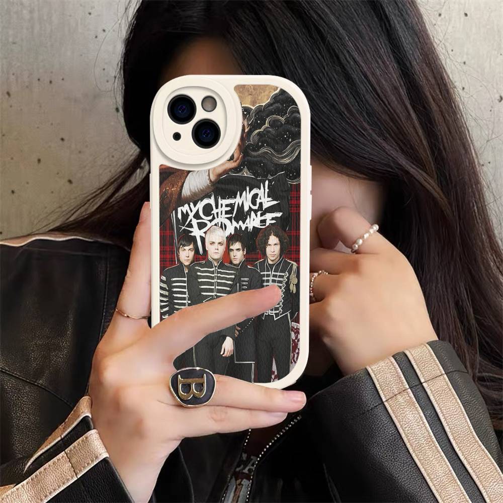 

Чехол для телефона Rock Band M-My C-Chemical R-Romance для IPhone 16 15 14 13 12 11 Pro Max Plus из кожи iPhone 16 plus